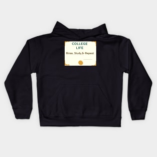 College Student Life Merch Kids Hoodie